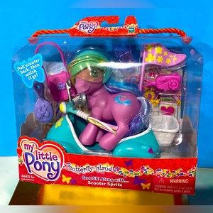 MY LITTLE PONY G3 NWT VTG 2004 BUTTERFLY ISLAND SCOOTIN ALONG w/SCOOTER SPRITE